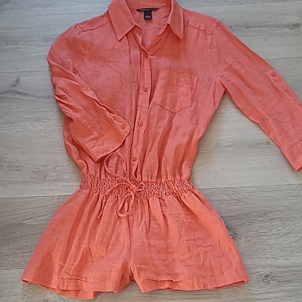 Victoria Secret Orange Linen Romper